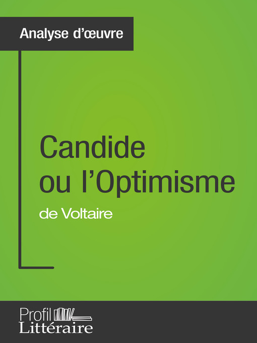 Cover image for Candide ou l'Optimisme de Voltaire (Analyse approfondie)